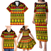 Custom Hawaii Christmas Family Matching Puletasi Dress and Hawaiian Shirt Hawaiian Quilt Pattern Reggae Version - Wonder Print Shop