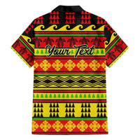 Custom Hawaii Christmas Family Matching Short Sleeve Bodycon Dress and Hawaiian Shirt Hawaiian Quilt Pattern Reggae Version - Wonder Print Shop