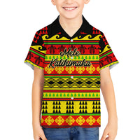 Custom Hawaii Christmas Kid Hawaiian Shirt Hawaiian Quilt Pattern Reggae Version - Wonder Print Shop