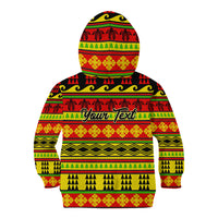 Custom Hawaii Christmas Kid Hoodie Hawaiian Quilt Pattern Reggae Version - Wonder Print Shop