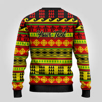 Personalised Hawaii Christmas Ugly Christmas Sweater Hawaiian Quilt Pattern Reggae Version - Wonder Print Shop