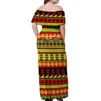 Custom Hawaii Christmas Off Shoulder Maxi Dress Hawaiian Quilt Pattern Reggae Version - Wonder Print Shop