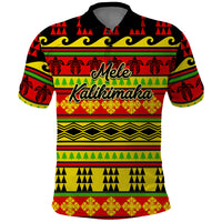 Custom Hawaii Christmas Polo Shirt Hawaiian Quilt Pattern Reggae Version - Wonder Print Shop
