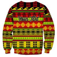 Custom Hawaii Christmas Sweatshirt Hawaiian Quilt Pattern Reggae Version - Wonder Print Shop