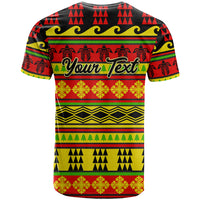 Custom Hawaii Christmas T Shirt Hawaiian Quilt Pattern Reggae Version - Wonder Print Shop
