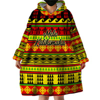 Custom Hawaii Christmas Wearable Blanket Hoodie Hawaiian Quilt Pattern Reggae Version - Wonder Print Shop
