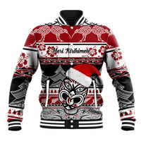 Custom New Zealand Christmas Baseball Jacket Maori Meri Kirihimete Moko - Wonder Print Shop
