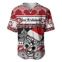 Custom New Zealand Christmas Baseball Jersey Maori Meri Kirihimete Moko - Wonder Print Shop
