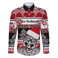 Custom New Zealand Christmas Family Matching Off Shoulder Short Dress and Hawaiian Shirt Maori Meri Kirihimete Moko - Wonder Print Shop