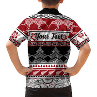 Custom New Zealand Christmas Family Matching Short Sleeve Bodycon Dress and Hawaiian Shirt Maori Meri Kirihimete Moko - Wonder Print Shop