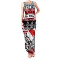 Custom New Zealand Christmas Family Matching Tank Maxi Dress and Hawaiian Shirt Maori Meri Kirihimete Moko - Wonder Print Shop