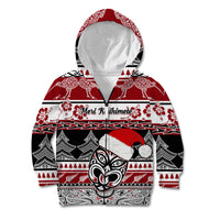 Custom New Zealand Christmas Kid Hoodie Maori Meri Kirihimete Moko - Wonder Print Shop