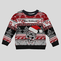 Personalised New Zealand Christmas Kid Ugly Christmas Sweater Maori Meri Kirihimete Moko - Wonder Print Shop