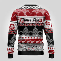 Personalised New Zealand Christmas Ugly Christmas Sweater Maori Meri Kirihimete Moko - Wonder Print Shop