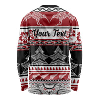 Custom New Zealand Christmas Long Sleeve Shirt Maori Meri Kirihimete Moko - Wonder Print Shop