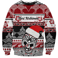 Custom New Zealand Christmas Sweatshirt Maori Meri Kirihimete Moko - Wonder Print Shop