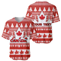 Custom Canada Christmas Baseball Jersey Maple Leaf Unique Style - Wonder Print Shop