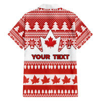 Custom Canada Christmas Family Matching Off Shoulder Long Sleeve Dress and Hawaiian Shirt Maple Leaf Unique Style - Wonder Print Shop