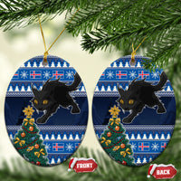 Iceland Christmas Ceramic Ornament Yule Cat With Xmas Tree - Wonder Print Shop
