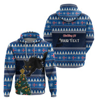 Custom Iceland Christmas Hoodie Yule Cat With Xmas Tree - Wonder Print Shop