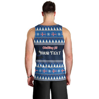 Custom Iceland Christmas Men Tank Top Yule Cat With Xmas Tree - Wonder Print Shop