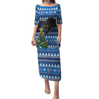 Custom Iceland Christmas Puletasi Yule Cat With Xmas Tree - Wonder Print Shop