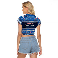 Custom Iceland Christmas Raglan Cropped T Shirt Yule Cat With Xmas Tree - Wonder Print Shop