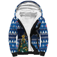 Custom Iceland Christmas Sherpa Hoodie Yule Cat With Xmas Tree - Wonder Print Shop