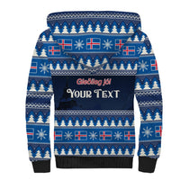 Custom Iceland Christmas Sherpa Hoodie Yule Cat With Xmas Tree - Wonder Print Shop