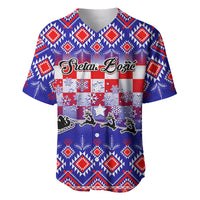 Custom Croatia Christmas Baseball Jersey Sretan Bozic Croatian Embroidery Patterns - Wonder Print Shop