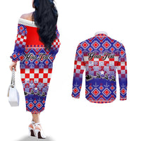 custom-croatia-christmas-couples-matching-off-the-shoulder-long-sleeve-dress-and-long-sleeve-button-shirt-sretan-bozic-croatian-embroidery-patterns