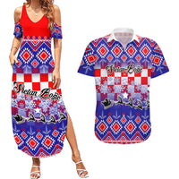 Custom Croatia Christmas Couples Matching Summer Maxi Dress and Hawaiian Shirt Sretan Bozic Croatian Embroidery Patterns - Wonder Print Shop