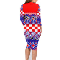 Custom Croatia Christmas Family Matching Long Sleeve Bodycon Dress and Hawaiian Shirt Sretan Bozic Croatian Embroidery Patterns - Wonder Print Shop