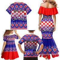 Custom Croatia Christmas Family Matching Mermaid Dress and Hawaiian Shirt Sretan Bozic Croatian Embroidery Patterns - Wonder Print Shop