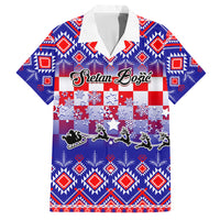 Custom Croatia Christmas Family Matching Off Shoulder Long Sleeve Dress and Hawaiian Shirt Sretan Bozic Croatian Embroidery Patterns - Wonder Print Shop