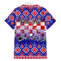 Custom Croatia Christmas Family Matching Off Shoulder Long Sleeve Dress and Hawaiian Shirt Sretan Bozic Croatian Embroidery Patterns - Wonder Print Shop