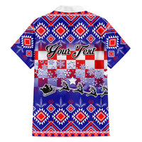 Custom Croatia Christmas Family Matching Short Sleeve Bodycon Dress and Hawaiian Shirt Sretan Bozic Croatian Embroidery Patterns - Wonder Print Shop