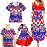 Custom Croatia Christmas Family Matching Summer Maxi Dress and Hawaiian Shirt Sretan Bozic Croatian Embroidery Patterns - Wonder Print Shop