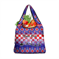 Custom Croatia Christmas Grocery Bag Sretan Bozic Croatian Embroidery Patterns