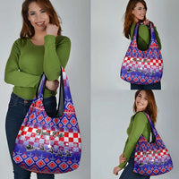 Custom Croatia Christmas Grocery Bag Sretan Bozic Croatian Embroidery Patterns