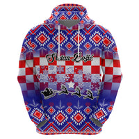 Custom Croatia Christmas Hoodie Sretan Bozic Croatian Embroidery Patterns - Wonder Print Shop