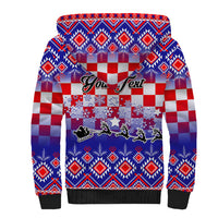 Custom Croatia Christmas Sherpa Hoodie Sretan Bozic Croatian Embroidery Patterns - Wonder Print Shop