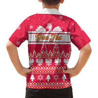 Custom Poland Christmas Family Matching Long Sleeve Bodycon Dress and Hawaiian Shirt Wesolych Swiat Polish Eagle - Wonder Print Shop