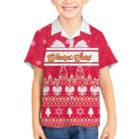 Custom Poland Christmas Family Matching Short Sleeve Bodycon Dress and Hawaiian Shirt Wesolych Swiat Polish Eagle - Wonder Print Shop