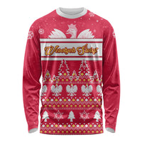 Custom Poland Christmas Long Sleeve Shirt Wesolych Swiat Polish Eagle - Wonder Print Shop