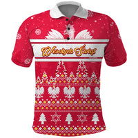 Custom Poland Christmas Polo Shirt Wesolych Swiat Polish Eagle - Wonder Print Shop