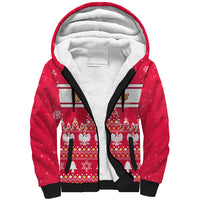 Custom Poland Christmas Sherpa Hoodie Wesolych Swiat Polish Eagle - Wonder Print Shop