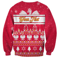 Custom Poland Christmas Sweatshirt Wesolych Swiat Polish Eagle - Wonder Print Shop