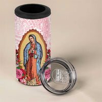 Virgen de Guadalupe 4 in 1 Can Cooler Tumbler Rose Flower Mexican Aztec Pattern - Wonder Print Shop