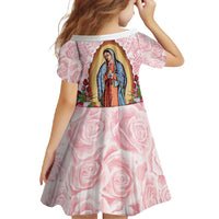 Virgen de Guadalupe Family Matching Off Shoulder Maxi Dress and Hawaiian Shirt Rose Flower Mexican Aztec Pattern - Wonder Print Shop